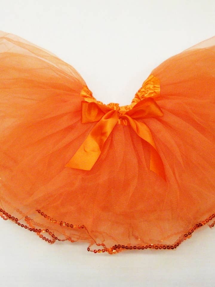 Wenchoice - Wholesale Tutu – Child - Orange Tutu With Sequin Trim1