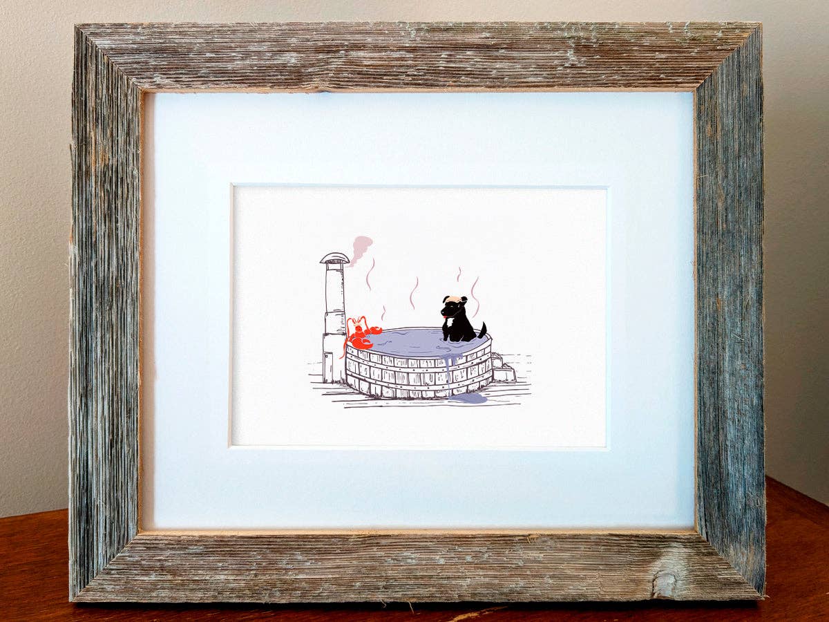 Soijen Illustrations - Wholesale Art Print - Onsen Pup Art Print2