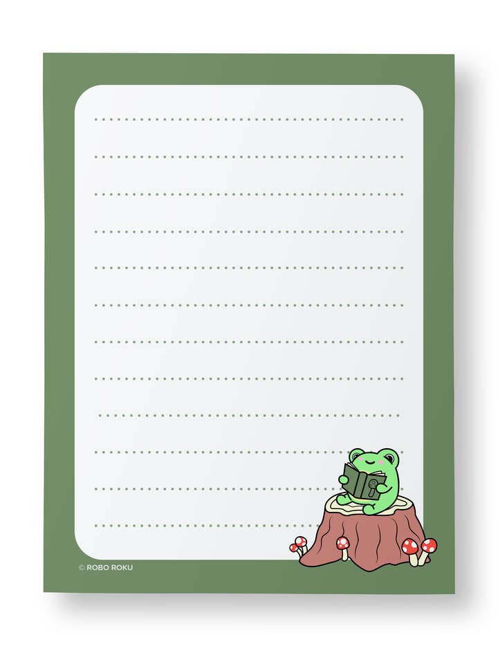 Cottagecore Cuties - Mushroom Lily - A2 Memo Pad for wholesale by Robo Roku