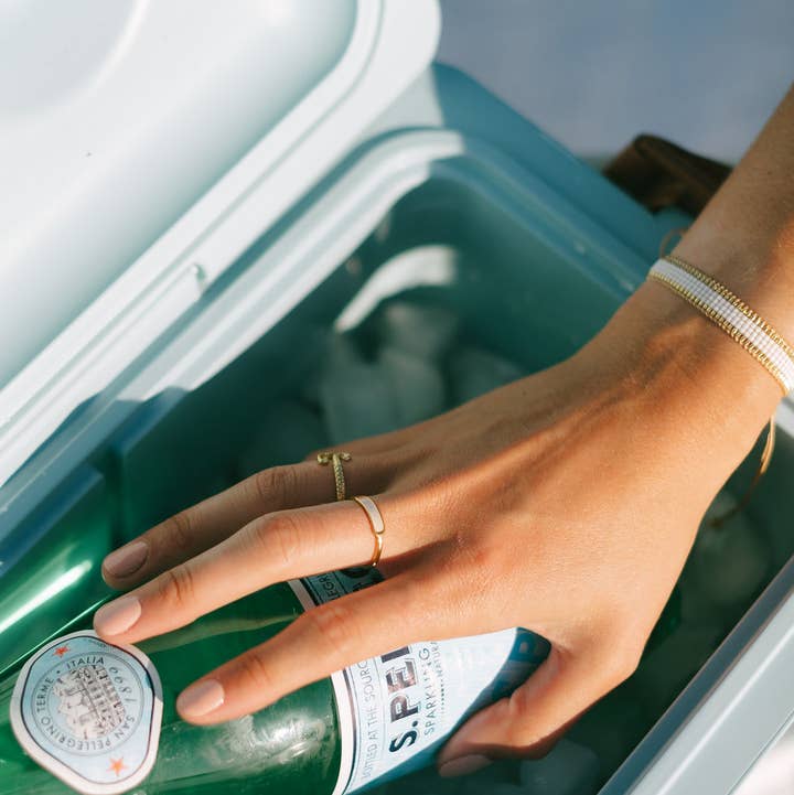 Lumi + Sol - Wholesale Band/Stacked Ring - Lane Shell Band Gold Ring1