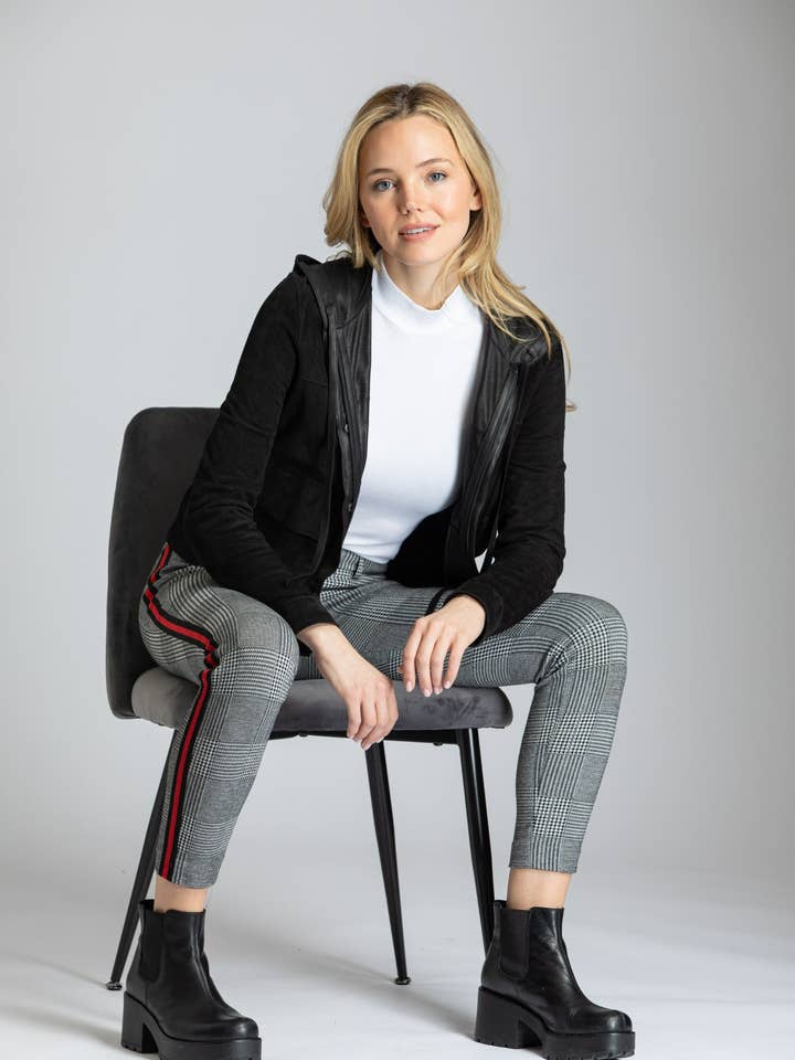 Giacca con cappuccio frontale a doppia faccia - Nera per la vendita all'ingrosso da parte di 11Uptown