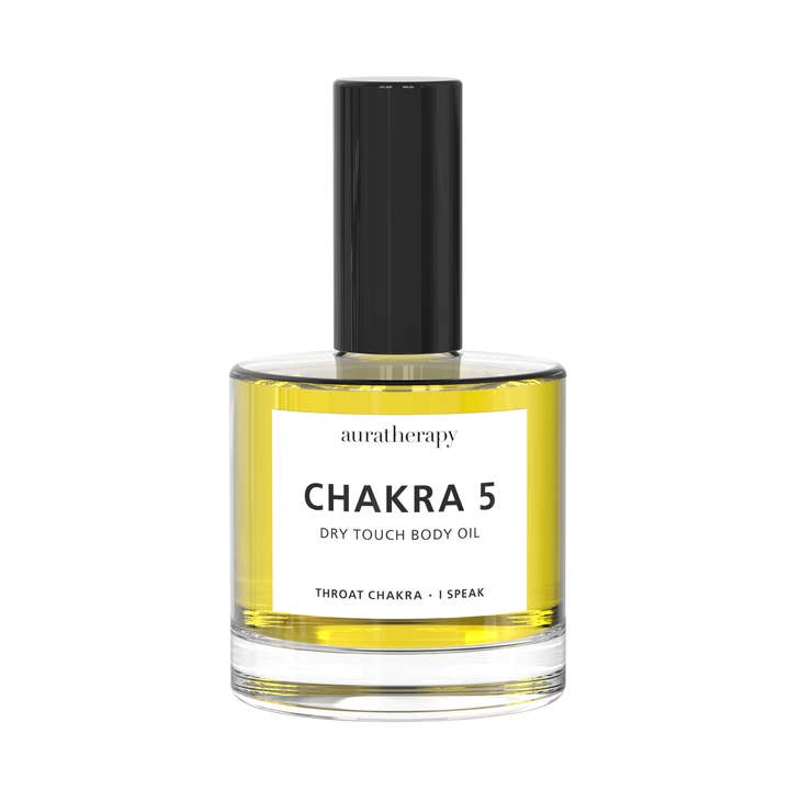 Chakra 5 | Throat Chakra Dry Touch Healing Body Oil for wholesale by Auratherapy