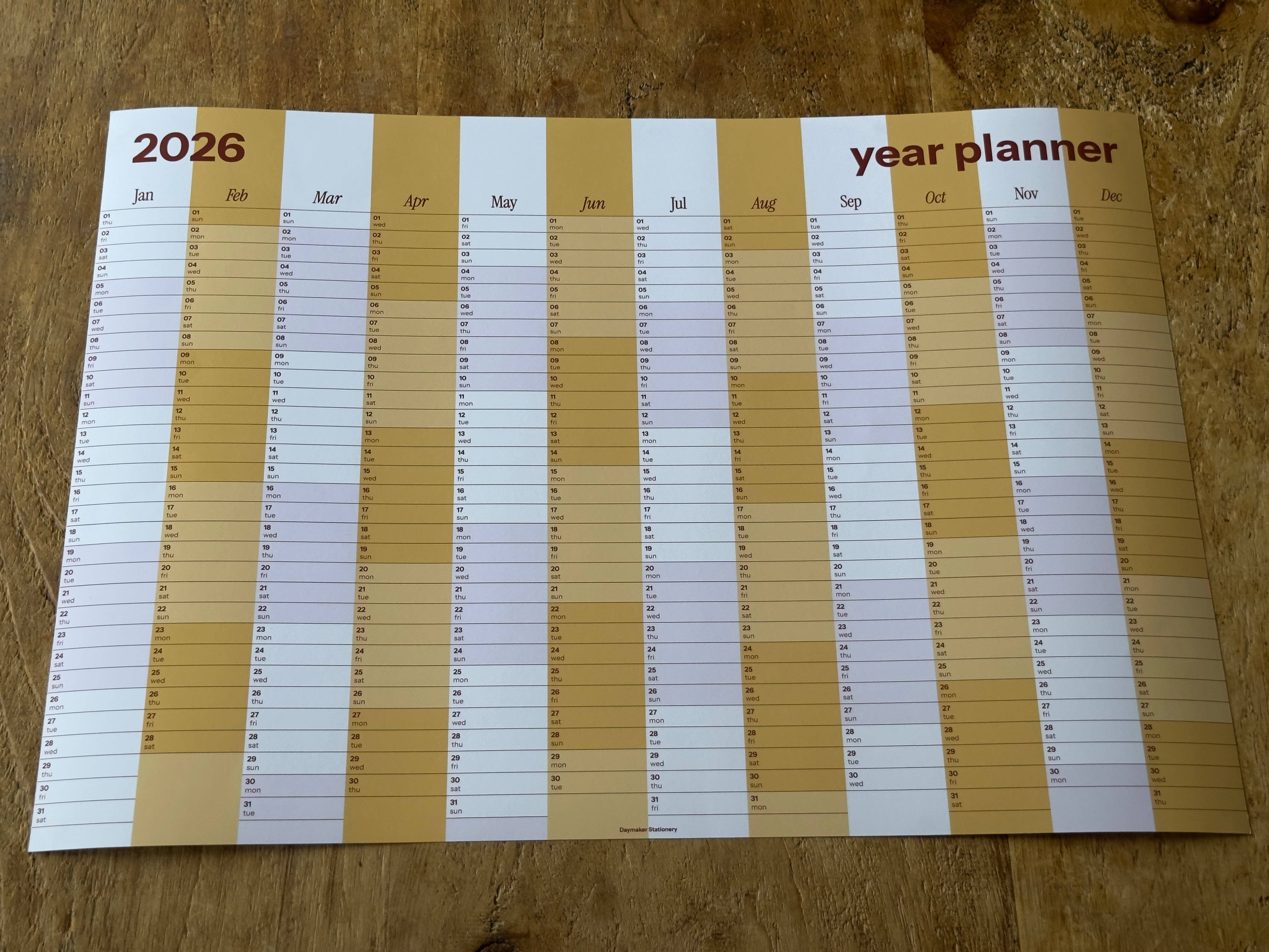 Daymaker Stationery - Wholesale Planner - 2026 Year Planner 'Lilac & Ochre'5