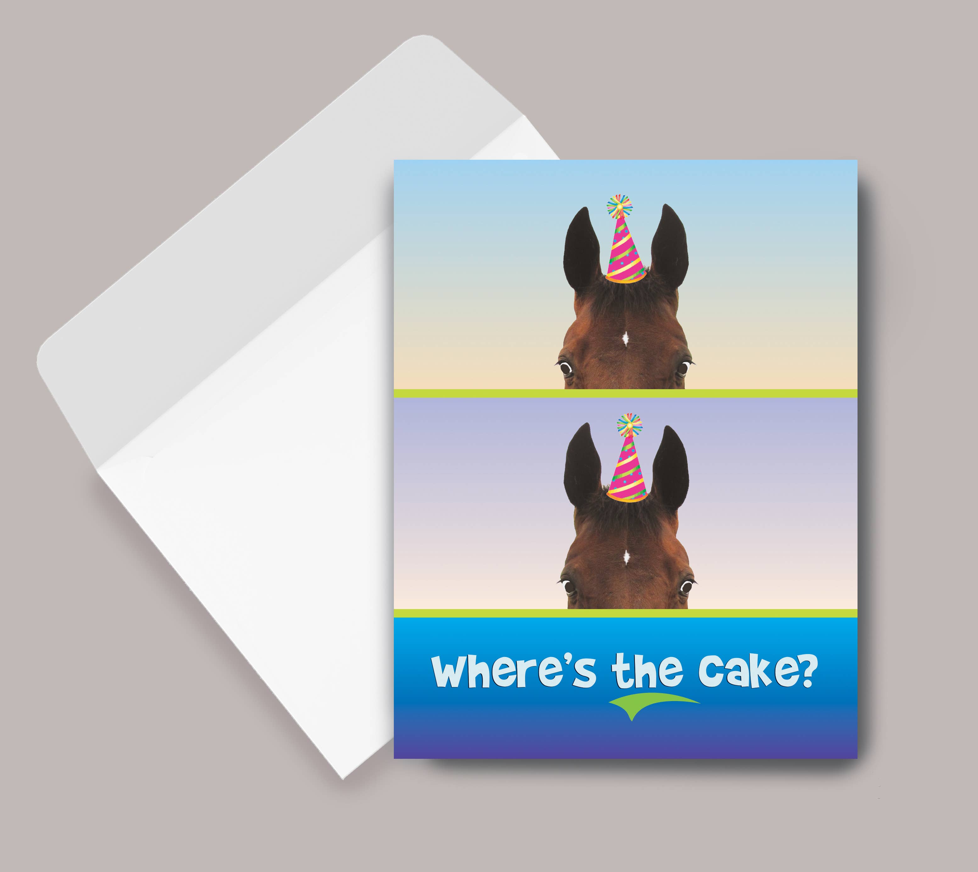 Horse Hollow Press - Wholesale Birthday Card - Horse Greeting Birthday Card / Where’s the Cake? / Funny 8