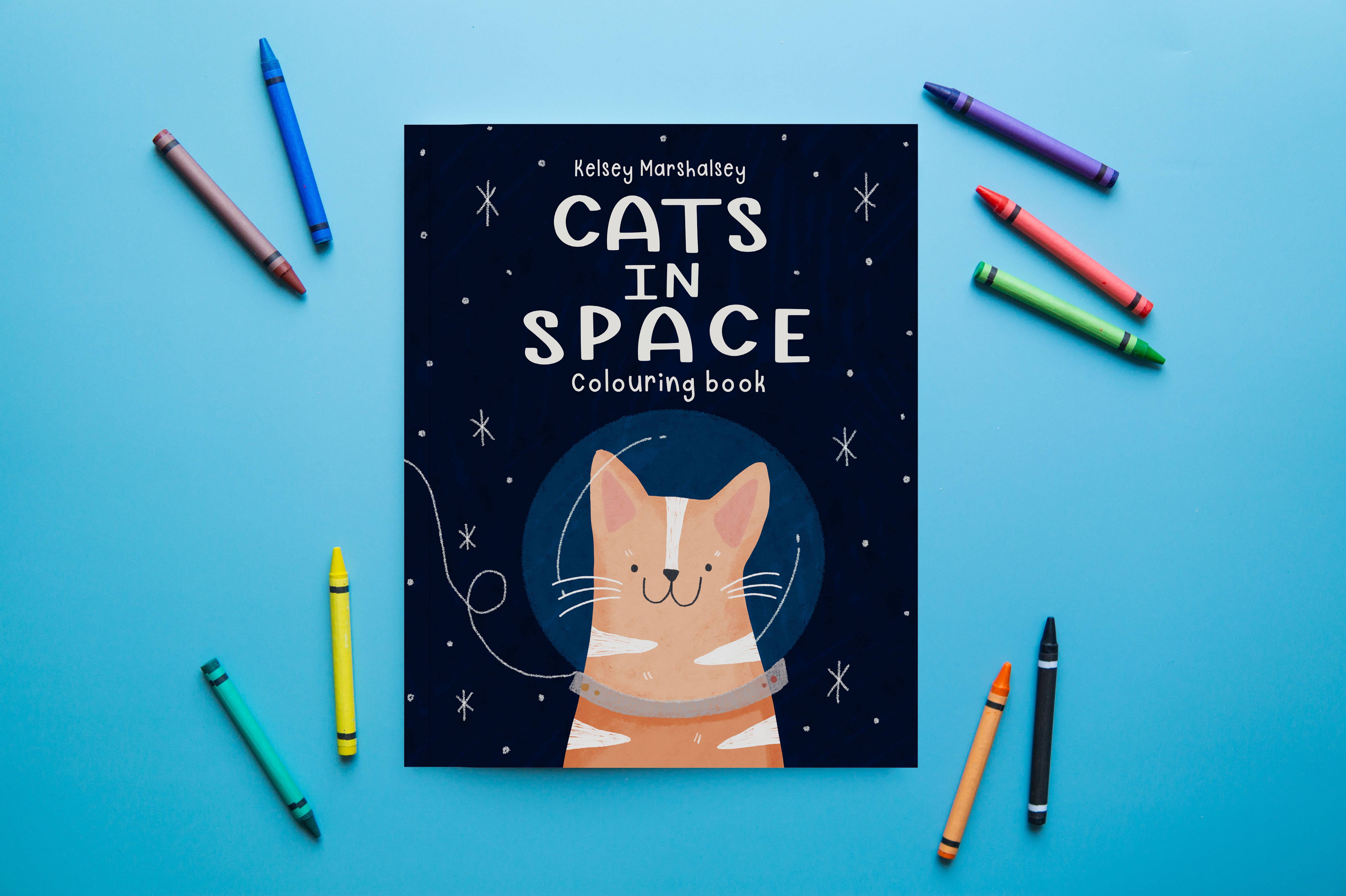 Brown Paper Fox – Livro para colorir - Crianças e bebés por atacado – Gatos no Espaço | Livro de Colorir | Capa Mole | 2ª Edição4