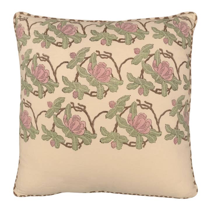 Housse de coussin imprimée à la main – 50x50 cm pour la vente par Neem Crafts