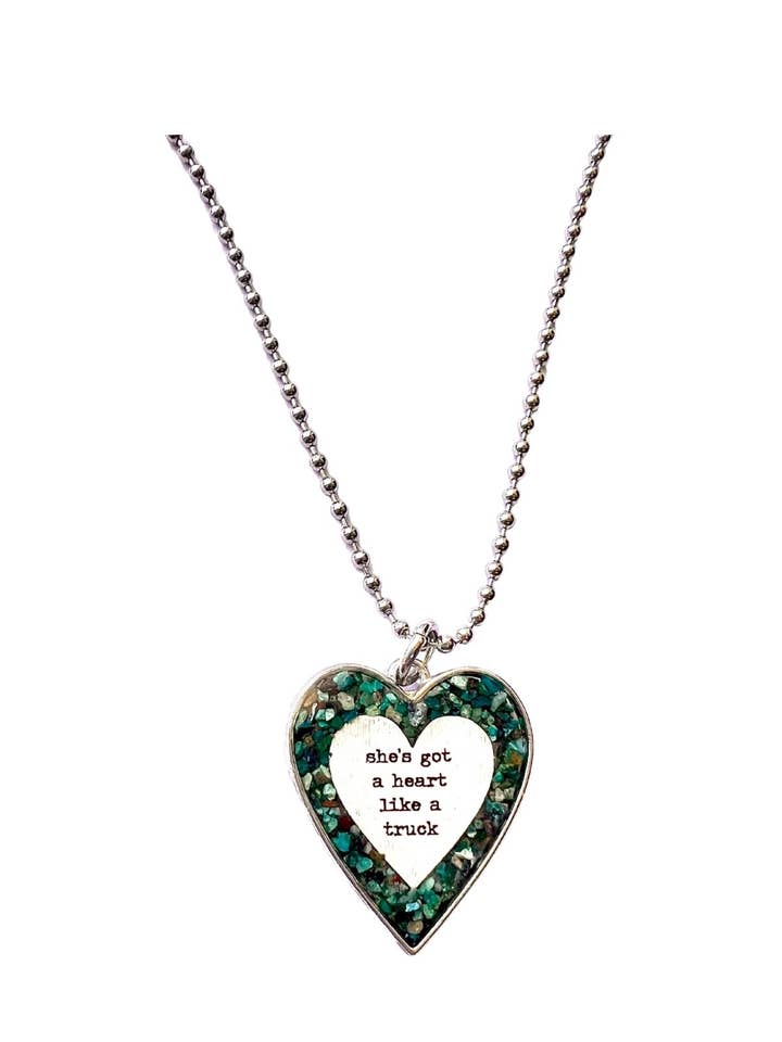 Colar coração como um camião Coração Turquesa por atacado de UnfiniSHEd