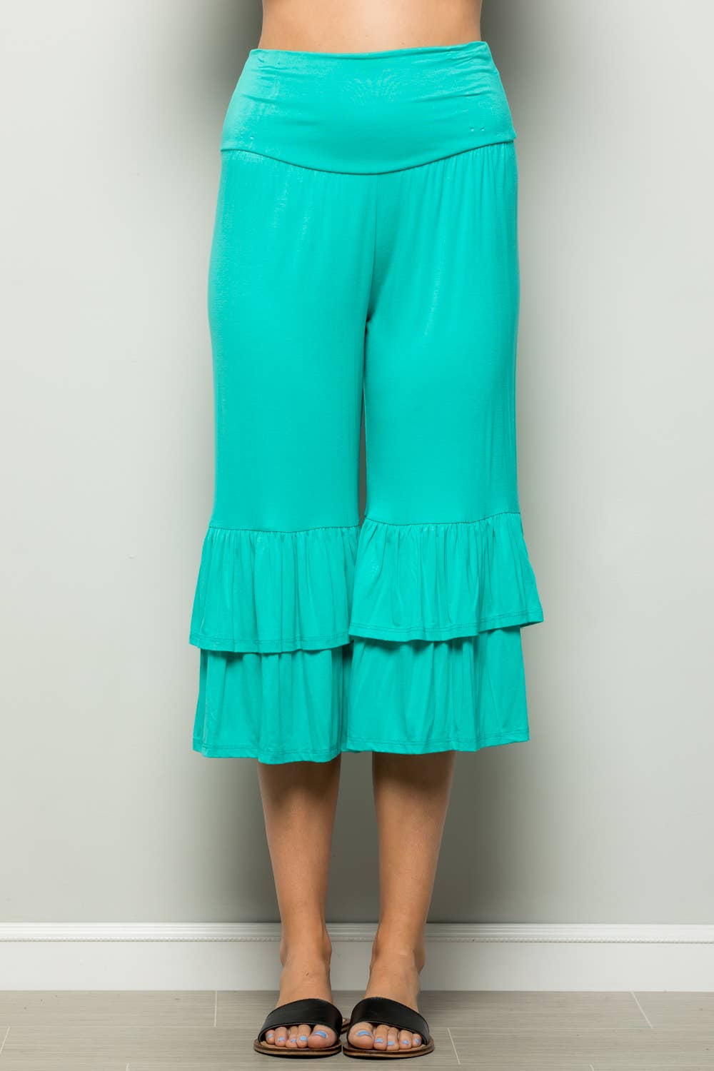 HEIMISH – Calças - Mulher por atacado – CALÇA CORTADA SÓLIDA SP1020S COM BABADOS8