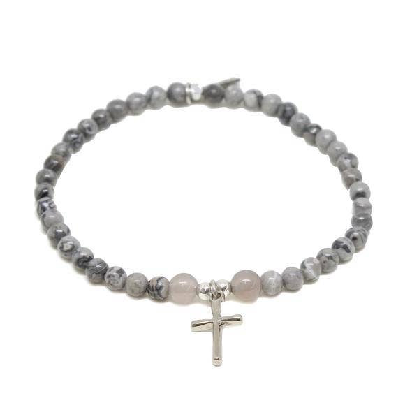 Pulsera de recuerdos de buey gris y plateado para venta al por mayor de Mr. Ettika