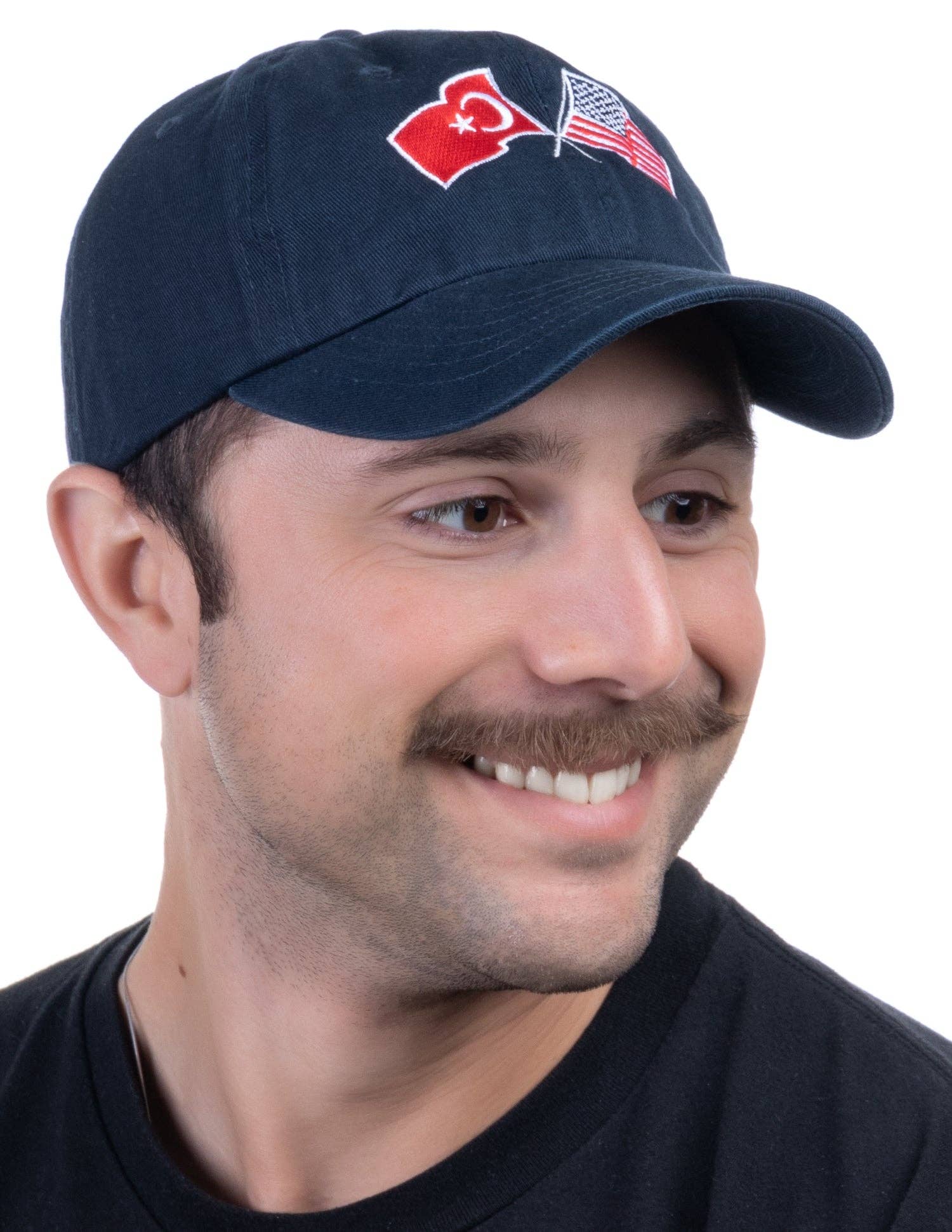 Navy Turkey and US Flag Hat | American Friendship Nations Flag Baseball Low Profile Dad Hat for Men Women for wholesale on Faire0