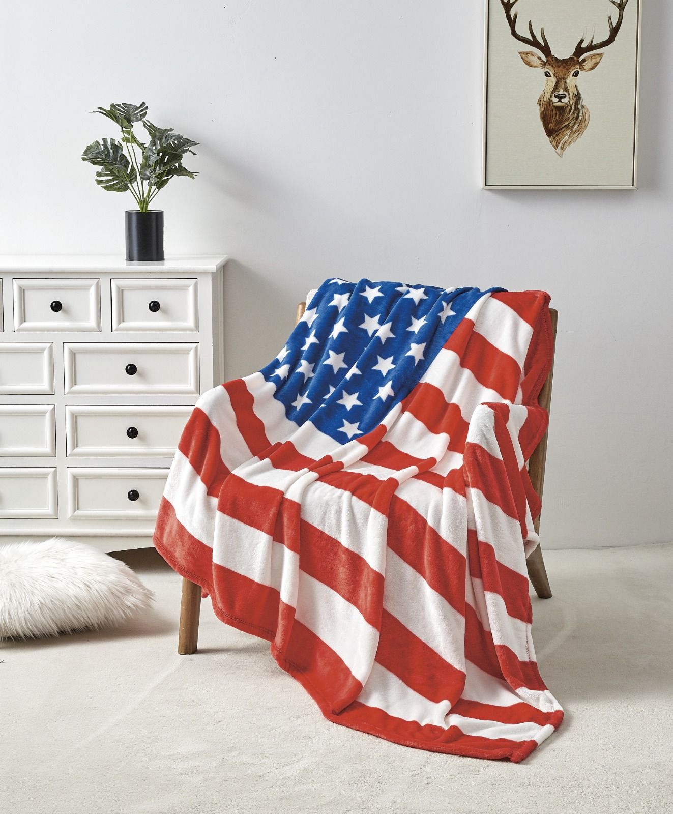 Infinite Basics - Wholesale Throw Blanket - American USA Flag Oversized 50x70" Throw Blanket4