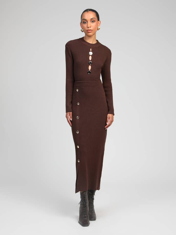 An'ge - Wholesale Rok - Dames - LANGE ROK NINI bruin