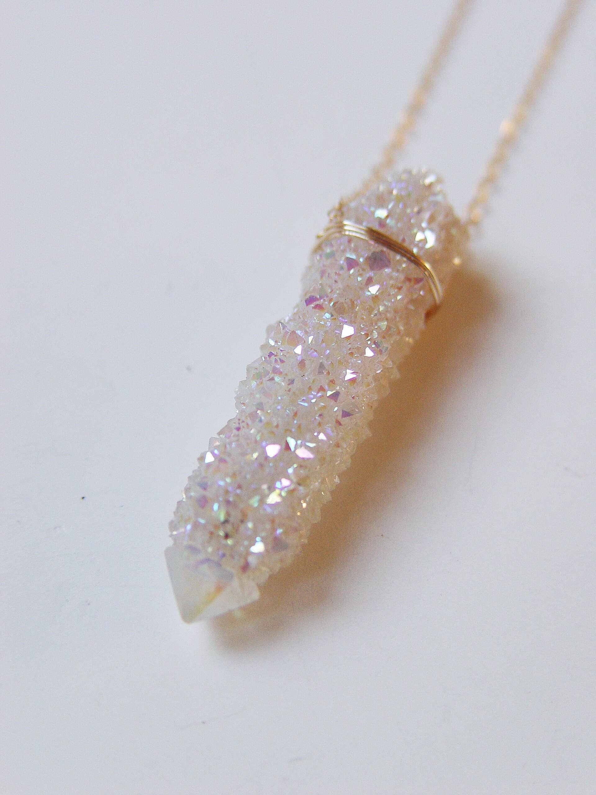 Friedasophie - Wholesale Pendant/Charm Necklace - Angel Aura Crystal Gold Necklace1