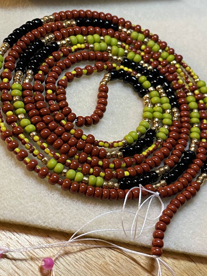 Tribal + Love One 2strand tie-on waistbeads for wholesale by Letrice Custom Creations LLC