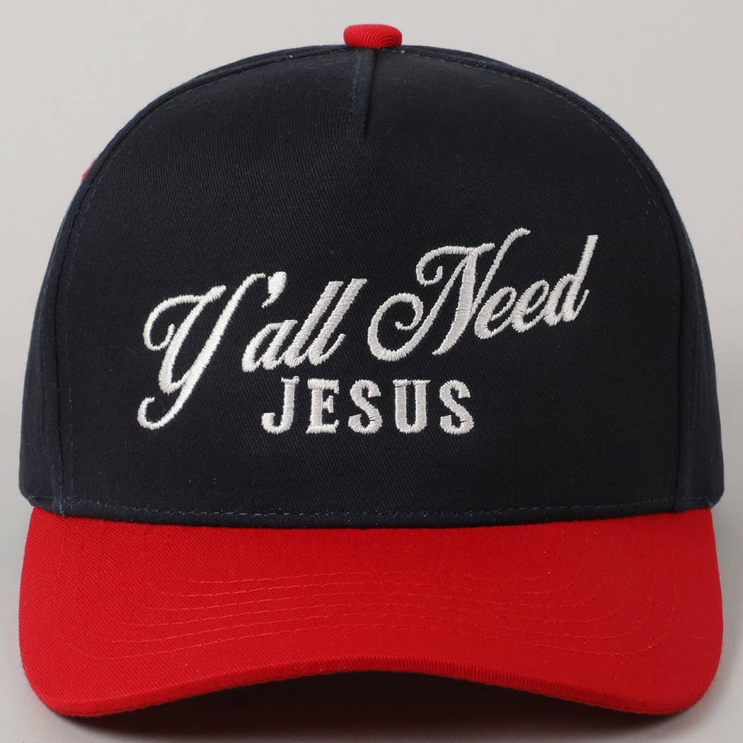 Fashion City - Wholesale Trucker Hat - Unisex - Y'all Need Jesus Lettering Embroidered Trucker Hat32