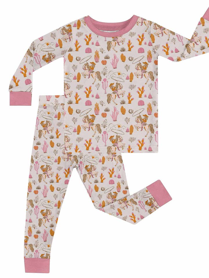 Ponte el sombrero, pijama de toile de vaquera - LS/Pantalones para niña pequeña para venta al por mayor de Goosies