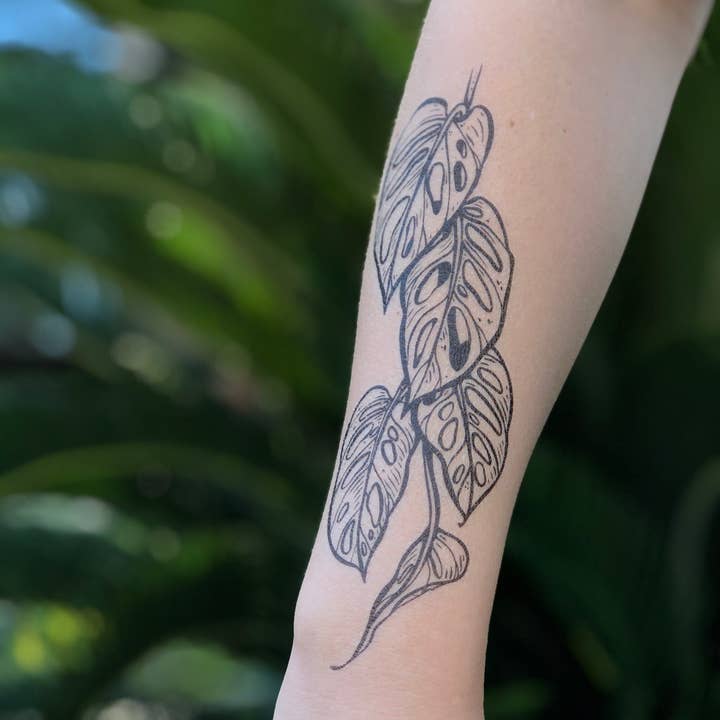 NatureTats – wholesale Temporary tattoo – Monstera Vine Temporary Tattoo5