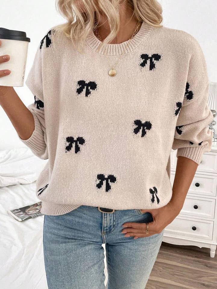 Lovenne - Wholesale Knit Sweater - Women's - Fashionable new style pullover bow sweater12