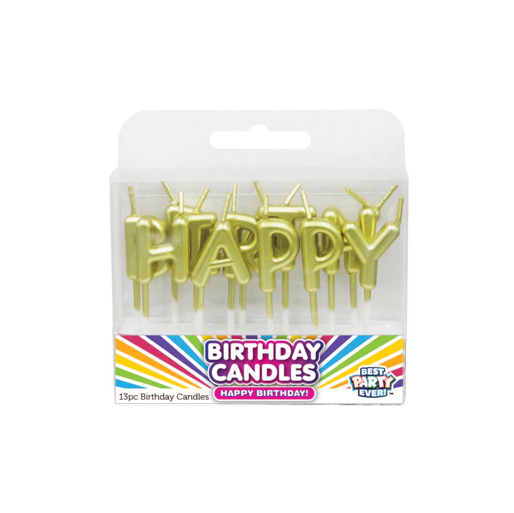 JFL Enterprises - Wholesale Cake Candle - Happy Birthday Gold Metallic Letter Birthday Candles0