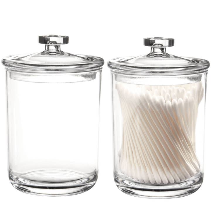 Youngever 2 Pack 8OZ Clear Qtip Holders, Plastic Apothecary for wholesale by Youngever