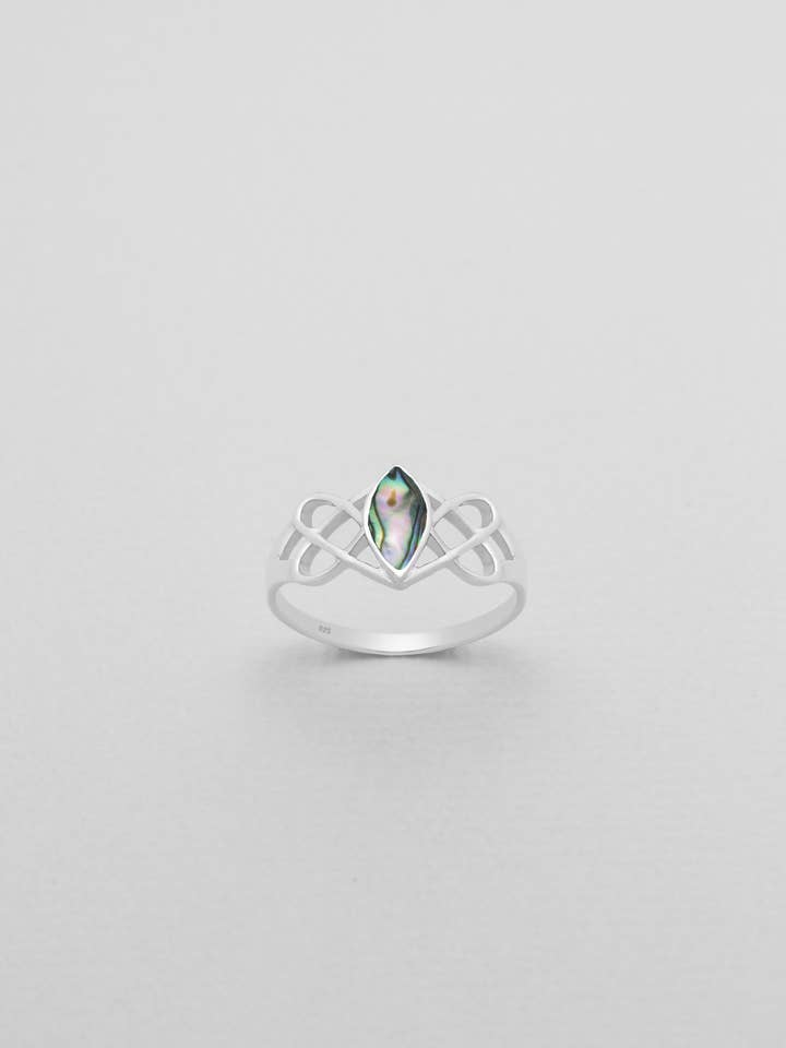 Abalone skal & Sterling Silver kors och tvärs Ring för wholesale av Moda Designs