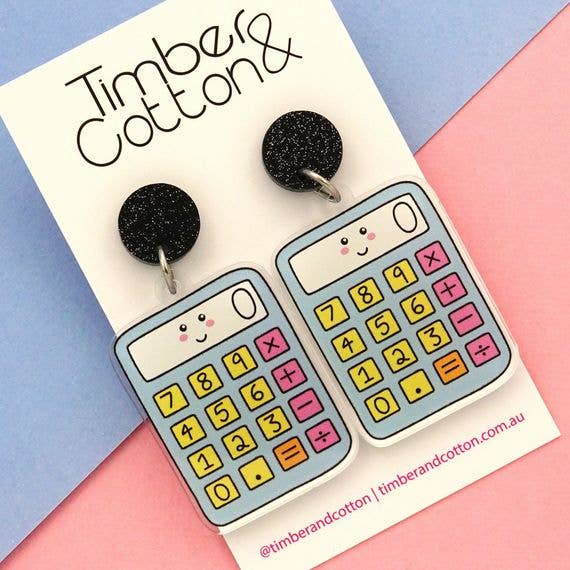 Girlfetti - Wholesale Dangle Earrings - Calculator Teacher Acrylic Dangle Earrings