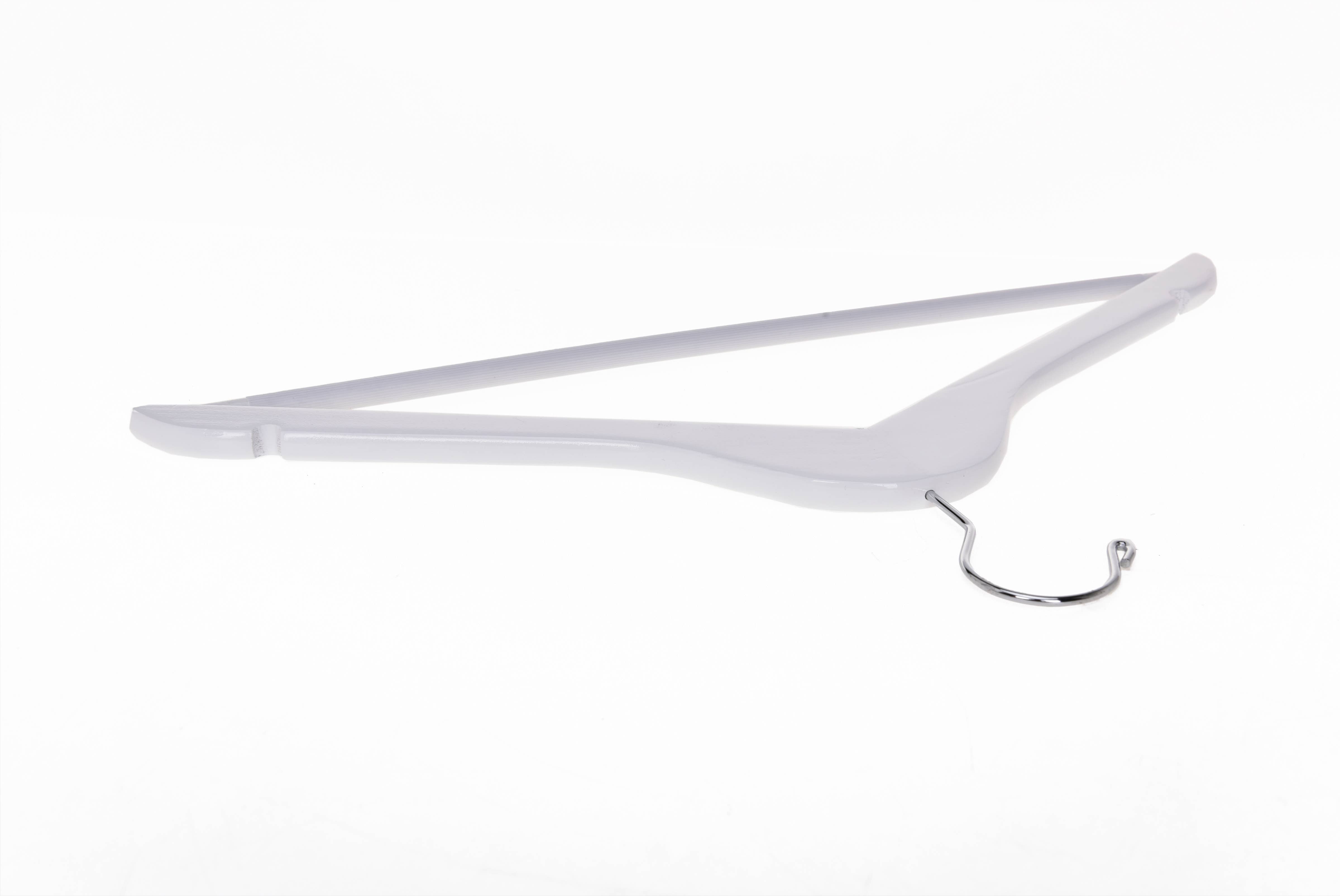 Quality Hangers - Vente Cintres - Cintre en bois semi-incurvé W040, 17,5 pouces, blanc - 809