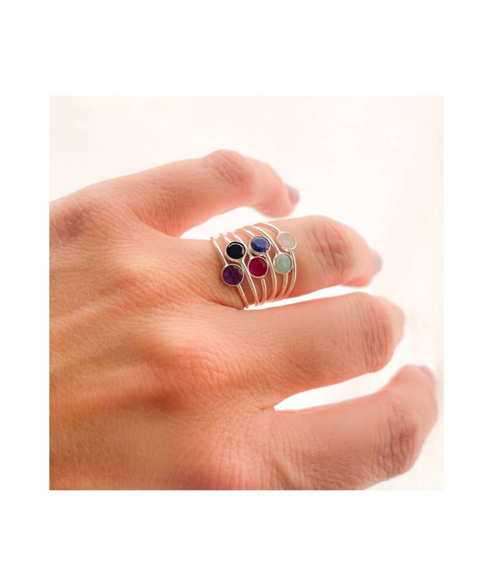 COM FORSA SL - Venta al por mayor Anillos solitarios - Anillo Con Piedra Amatista 4Mm Plata 9251