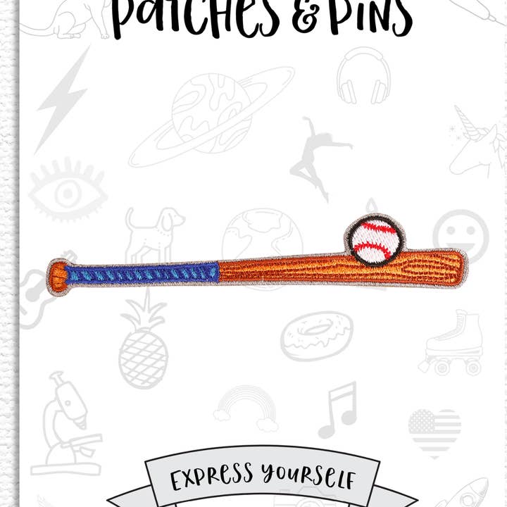 Baseball Bat Patch for wholesale by Patches and Pins