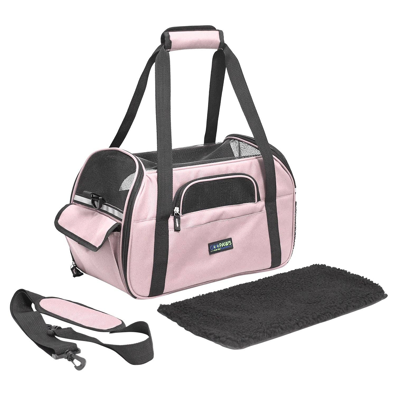 Jespet - Wholesale Pet Carrier - Cat/Dog - GOOPAWS Soft Sided Small Pet Carrier Comfort for Travel, Pink, 19"3