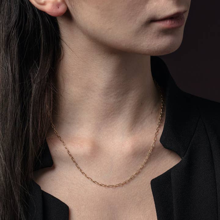 Long Cable Chain Necklace for wholesale by Goldeluxe Jewelry