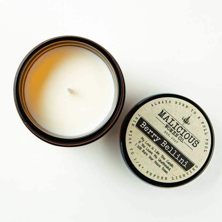 Malicious Women Candle Co - Wholesale Jar/Filled Candle - Unfuckwithable - Scent: Berry Bellini