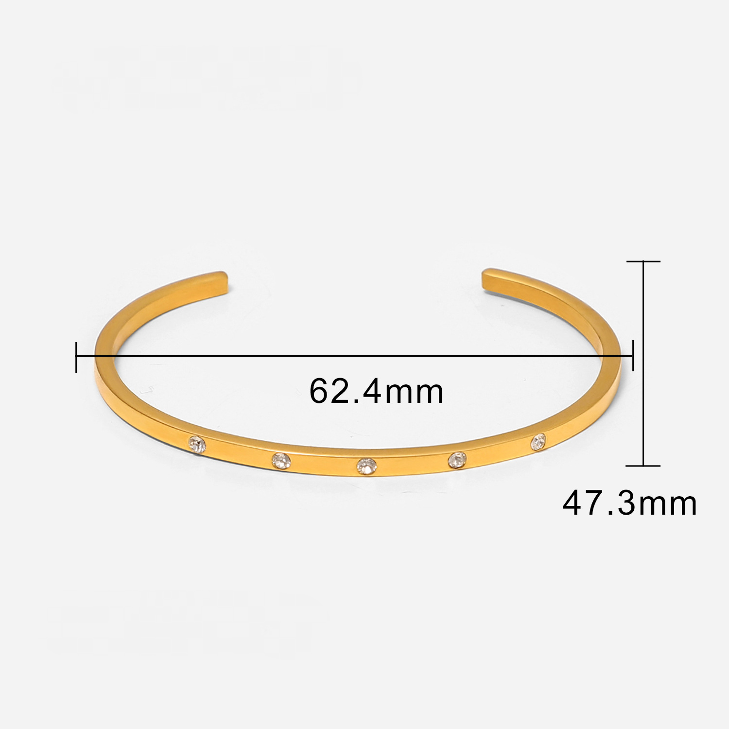 Mio Queena – Großhandel Manschettenarmband – Mehrere Stilvarianten 18K vergoldete Edelstahl-Armreifen - FGS14