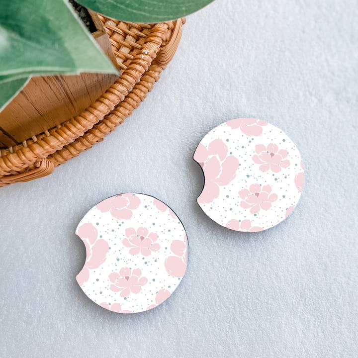 Cavella Co. - Wholesale Car Coaster - Women's - Pink Floral Boho Car Coasters