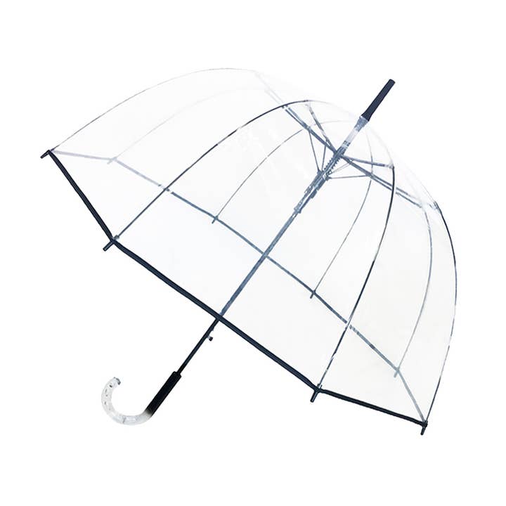 SMATI - Wholesale Umbrella - Women's - Long Transparent Dome Umbrella with Black Trim - Events