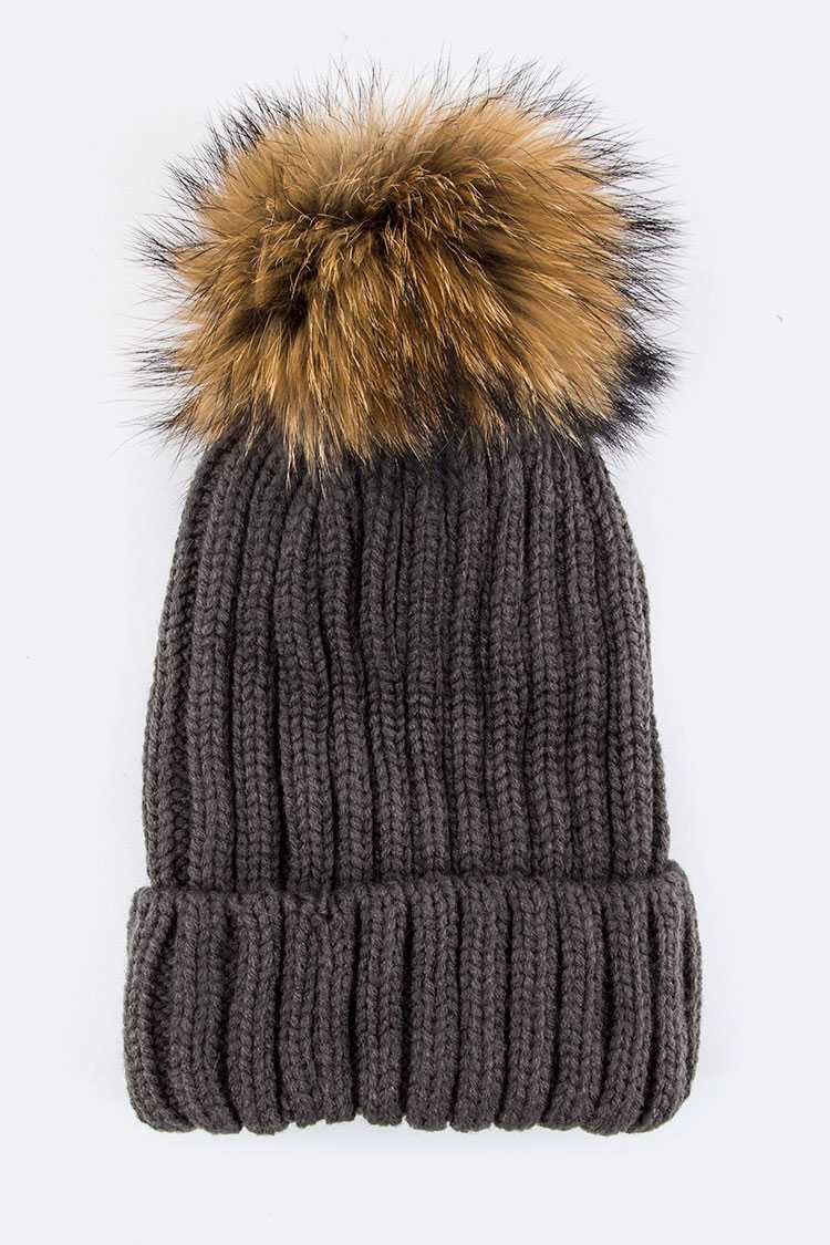 Artini Accessories - Wholesale Beanie - Women's - Detachable Fur Pom Fashion Beanie14
