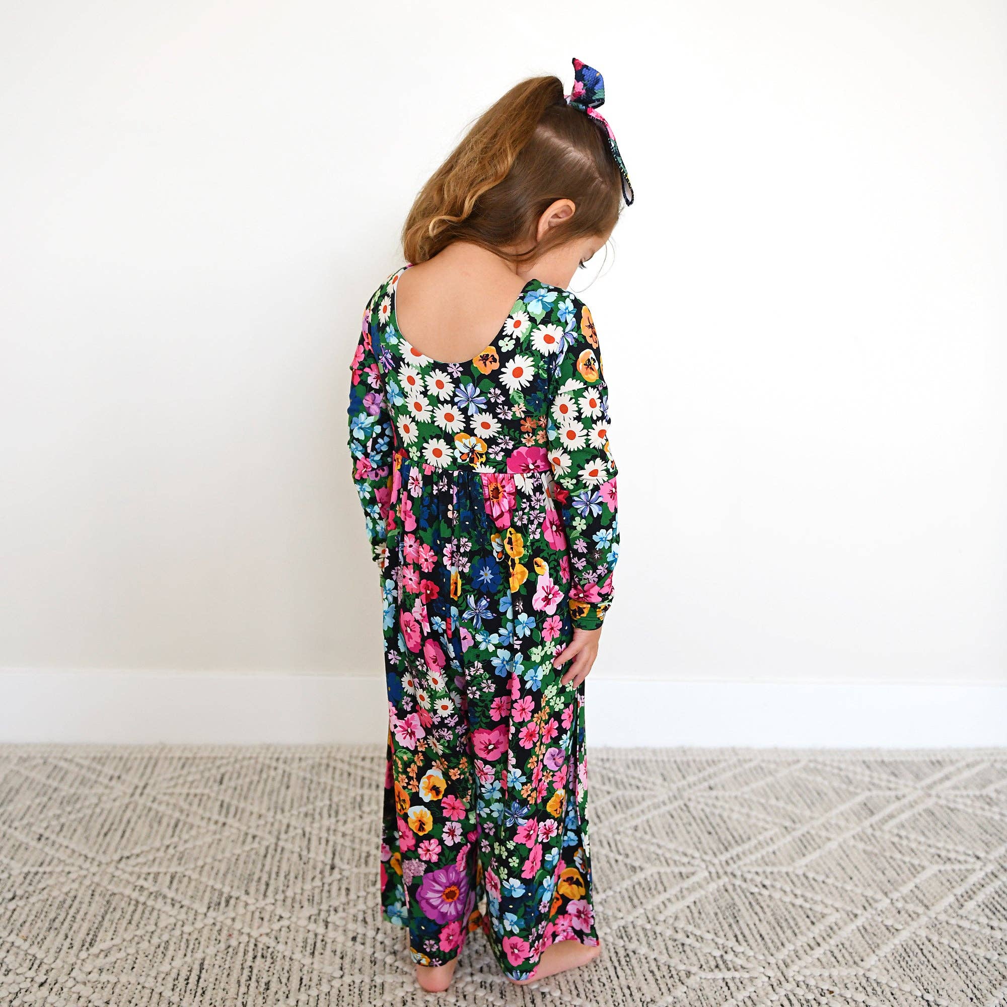 Gigi and Max - Wholesale Jumpsuit - Baby - Cassandra WIDE LEG ROMPER Bamboo Floral Kids Clothing Outfit5