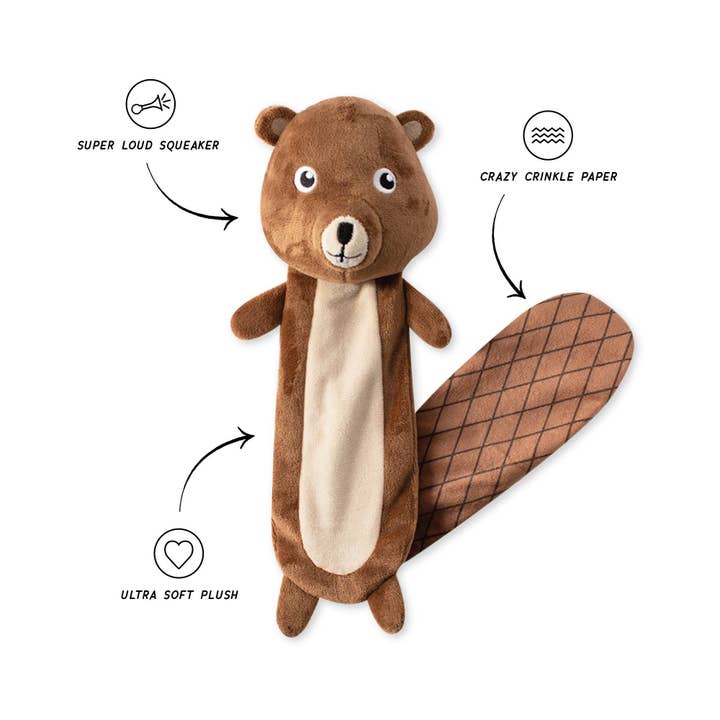 Mr.gnaw It All Flat Plush Dog Toy for wholesale by Petshop by Fringe Studio