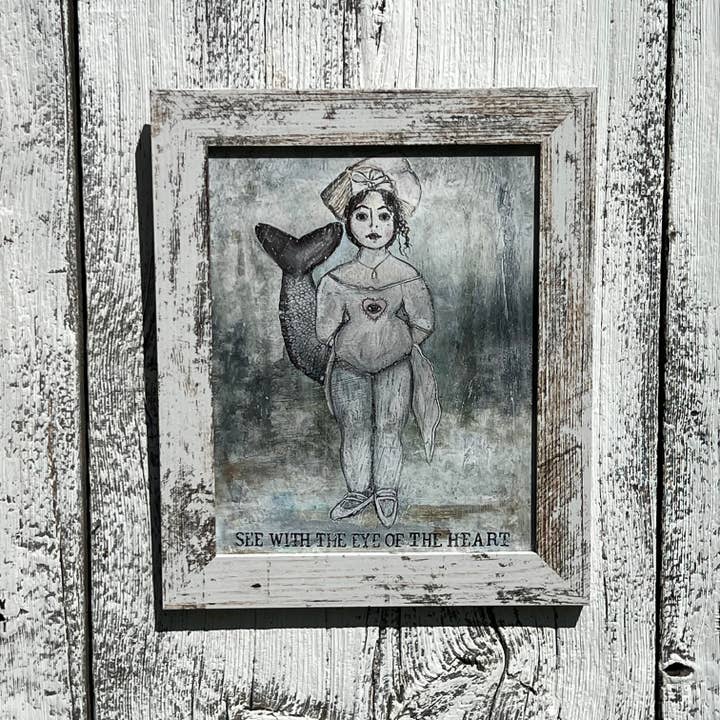 Framed "See With the Eye of the Heart" Giclee Art Print for wholesale by Flowerness Farm