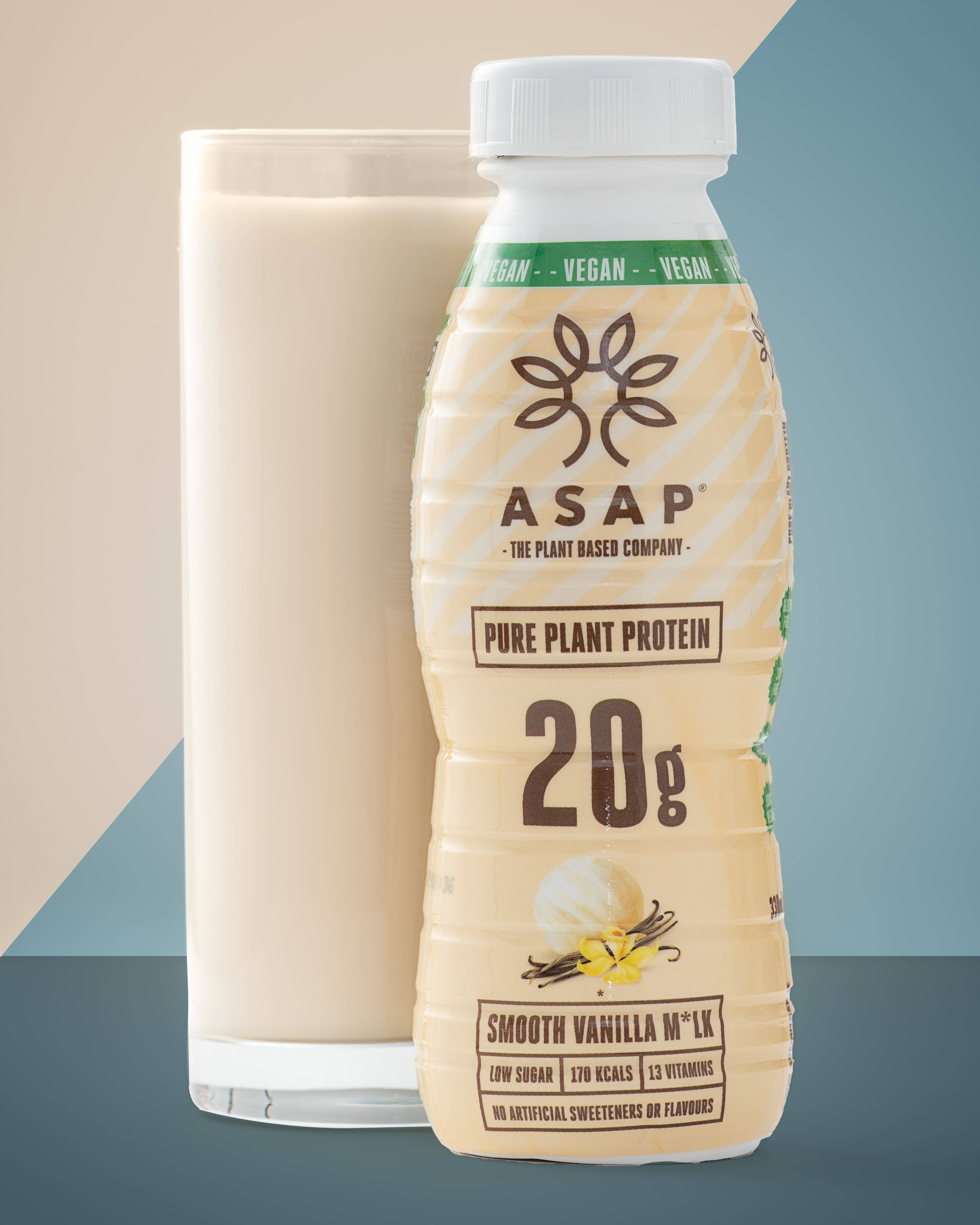 ASAP The Plant-Based Company - Vente Poudres protéinées/superaliments - Shake protéiné végétal à la vanille ASAP, 6x330 ml1