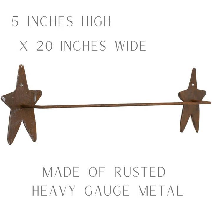 Factory Direct Craft - Wholesale Wall Hook - Primitive Rusty Tin Star Towel Bar3