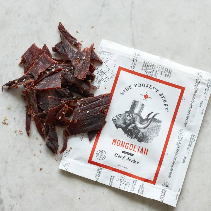 Side Project Jerky - Wholesale Jerky - Mongolian Flavor Beef Jerky with Soy Sauce and Ginger