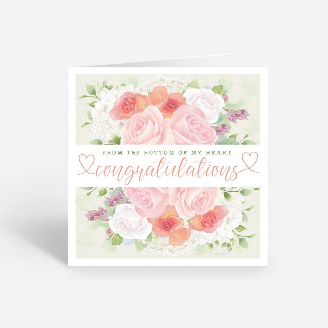 Rosenheart - Wholesale Congratulations Card - Calligraphy with Flowers Congratulations Card