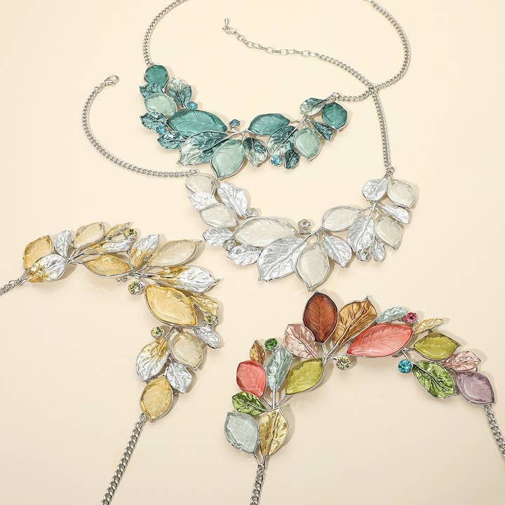 Epoxy Leaf Vine Necklace for wholesale by Sensibling Corp.