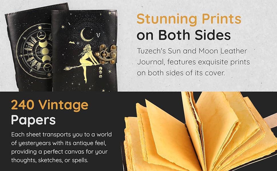 Tuzech Leather – wholesale Journal och dagbok – TUZECH läderklätt anteckningsbok med grimoirestil och ojämna kanter för män och kvinnor52