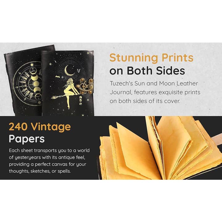 Tuzech Leather – wholesale Journal och dagbok – TUZECH läderklätt anteckningsbok med grimoirestil och ojämna kanter för män och kvinnor52