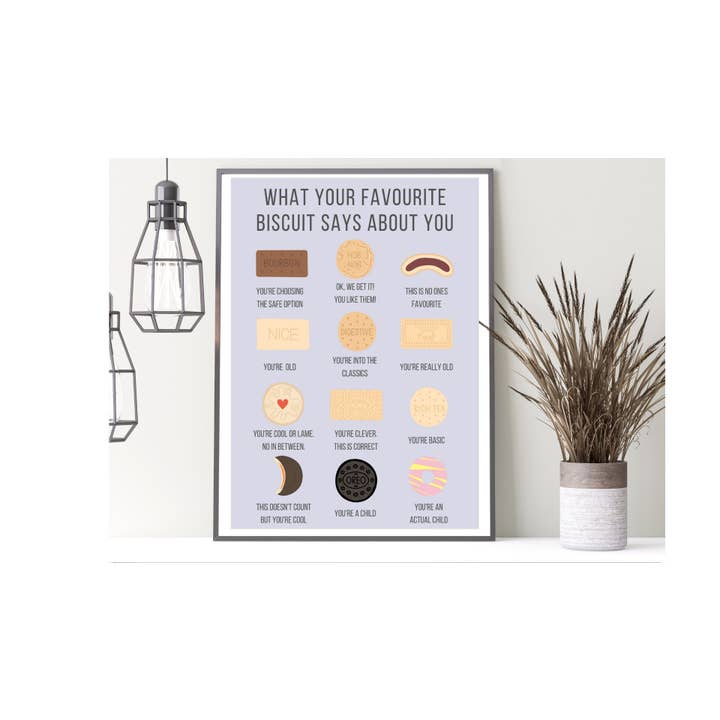 British Biscuit Print, Kitchen Print, A4 Print, A4 Kitchen Print, Biscuit Print, Secret Santa Gift for wholesale by Oh My Days