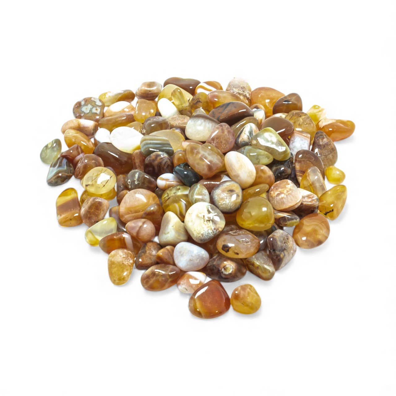 Quasar Gems USA - Wholesale Spiritual Stone/Crystal - Fire Agate Tumbled 10-20mm 1KG/2lbs1