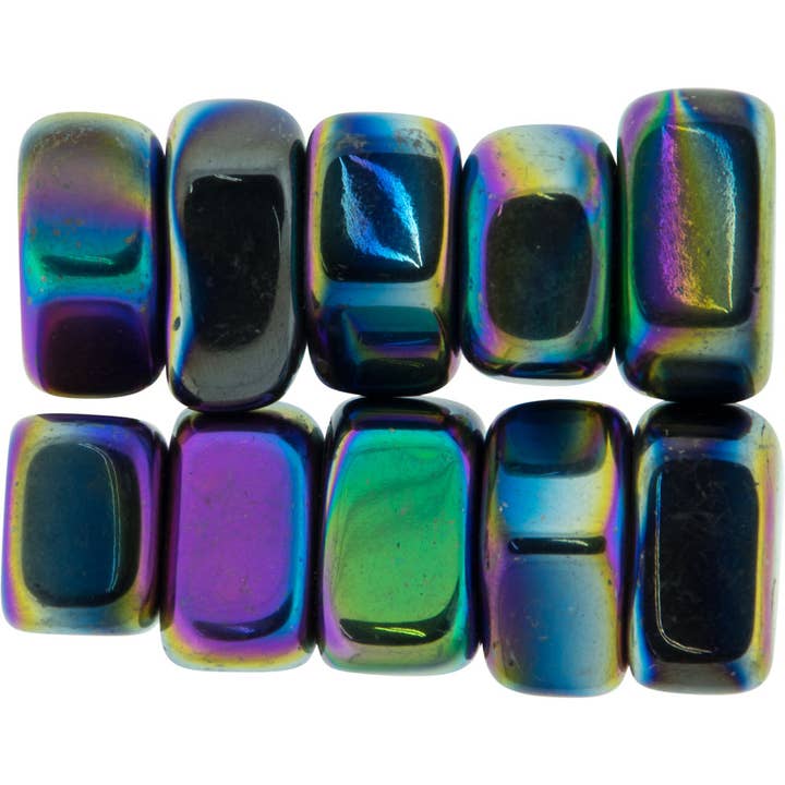 Kheops International - Wholesale Spiritual Stone/Crystal - Tumbled Stones Magnetic Rainbow Hematite (1lb)