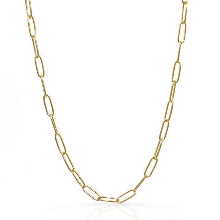 MAI DESIREE - Wholesale Link & Chain Necklace - RICKY GOLD PAPERCLIP CHAIN NECKLACE